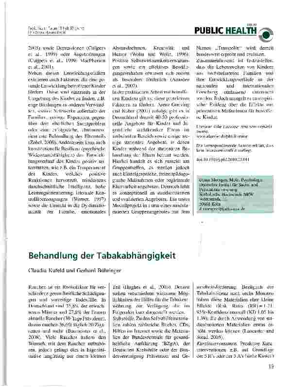 Vorschauseite 1: Behandlung der Tabakabhängigkeit