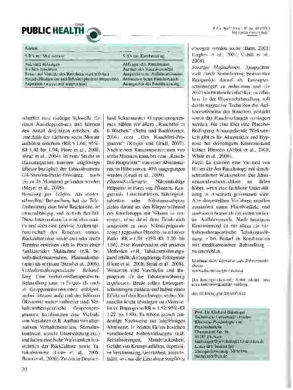 Vorschauseite 2: Behandlung der Tabakabhängigkeit