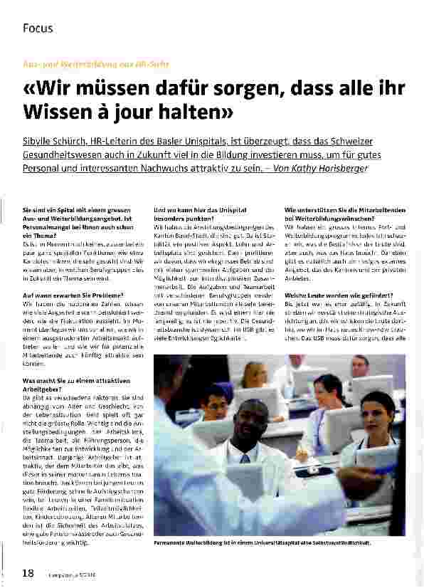 Vorschauseite 1: «Wir müssen dafür sorgen, dass alle ihr Wissen a jour halten»