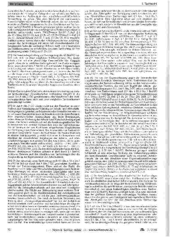 Vorschauseite 2: Betriebsverfassung - Tarifvertrag - Mehrheit von Gewerkschaften - Wahlanfechtung