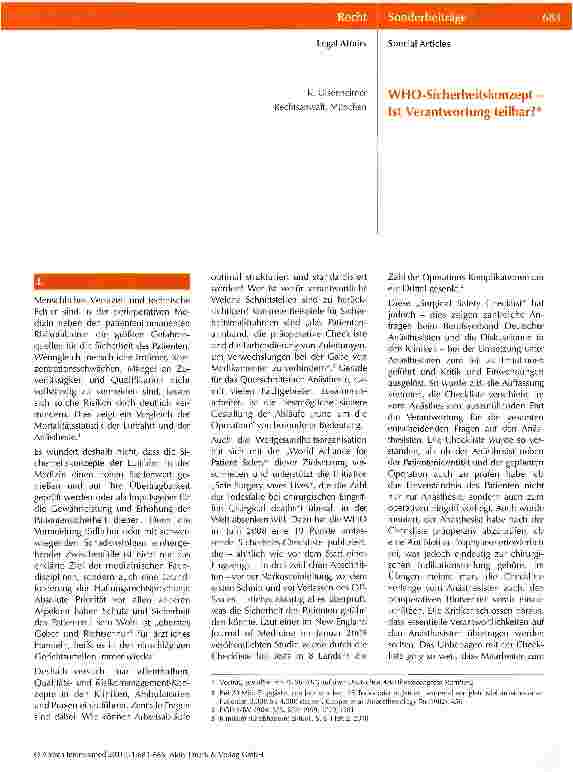 Vorschauseite 1: WHO-Sicherheitskonzept -Ist Verantwortung teilbar?