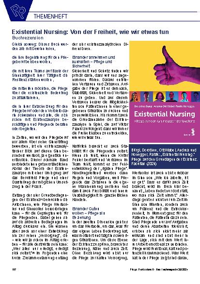 Vorschauseite 1: Existential Nursing: Von der Freiheit, wie wir etwas tun