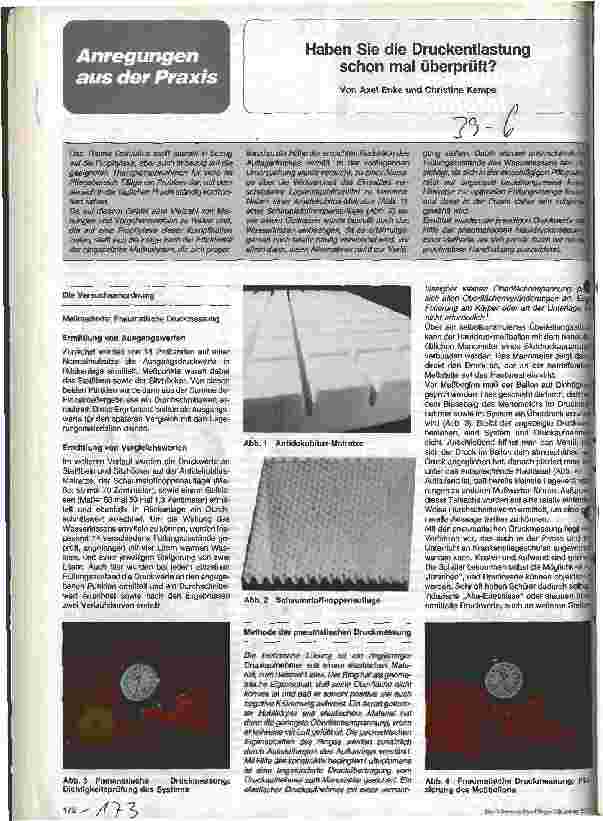 Vorschauseite 1: Haben Sie die Druckentlastung schon mal überprüft?