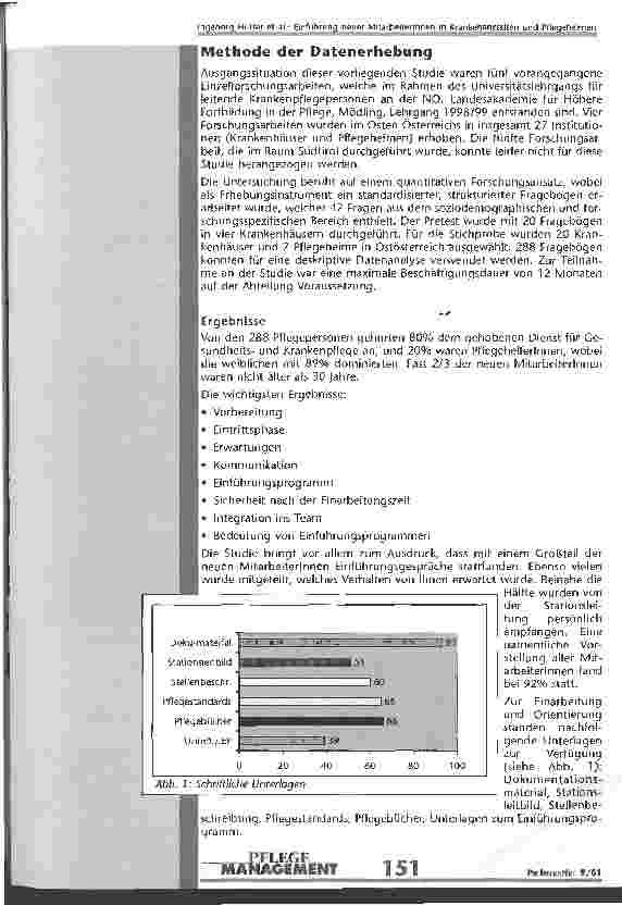 Vorschauseite 3: Einführung neuer MitarbeiterInnen in Krankenanstalten und Pflegeheimen