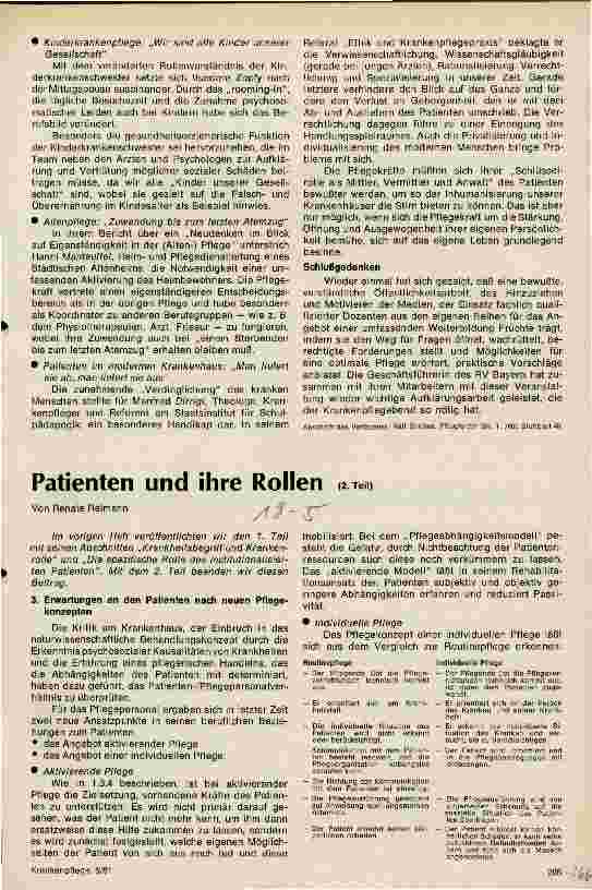 Vorschauseite 1: Patienten und ihre Rollen Teil II