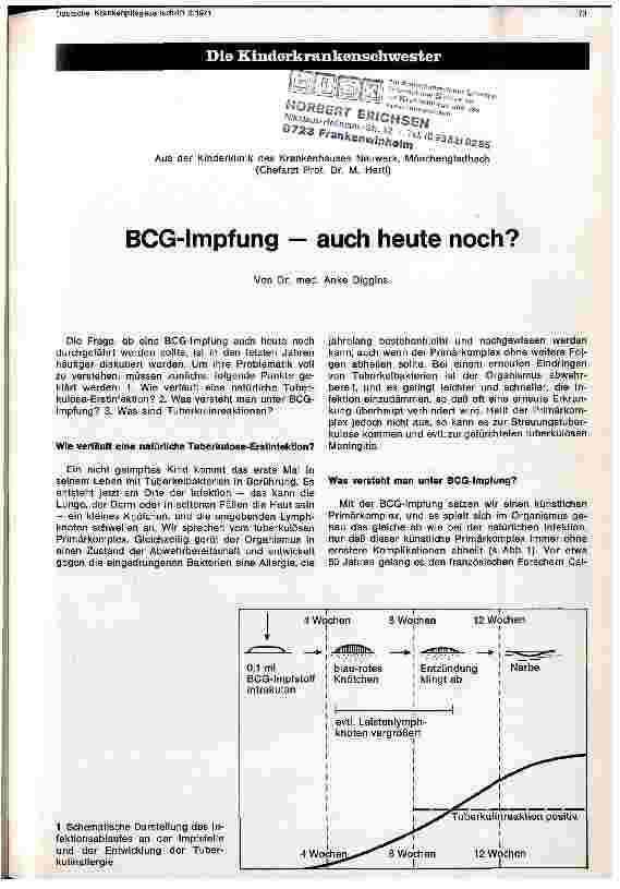 Vorschauseite 1: BGB-Impfung - auch heute noch?
