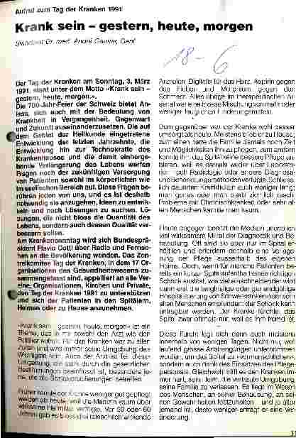 Vorschauseite 1: Krank sein - gestern, heute, morgen