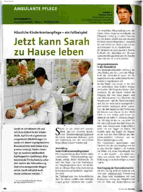Vorschauseite 1: Jetzt kann Sarah zu Hause leben