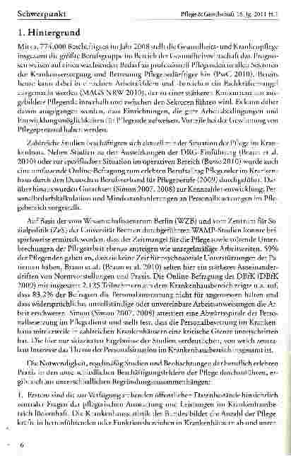 Vorschauseite 2: Zur: Situation des Pflegepersonals in deutschen Krankenhäusern - Ergebnisse des Pflege-Thermometers 2009