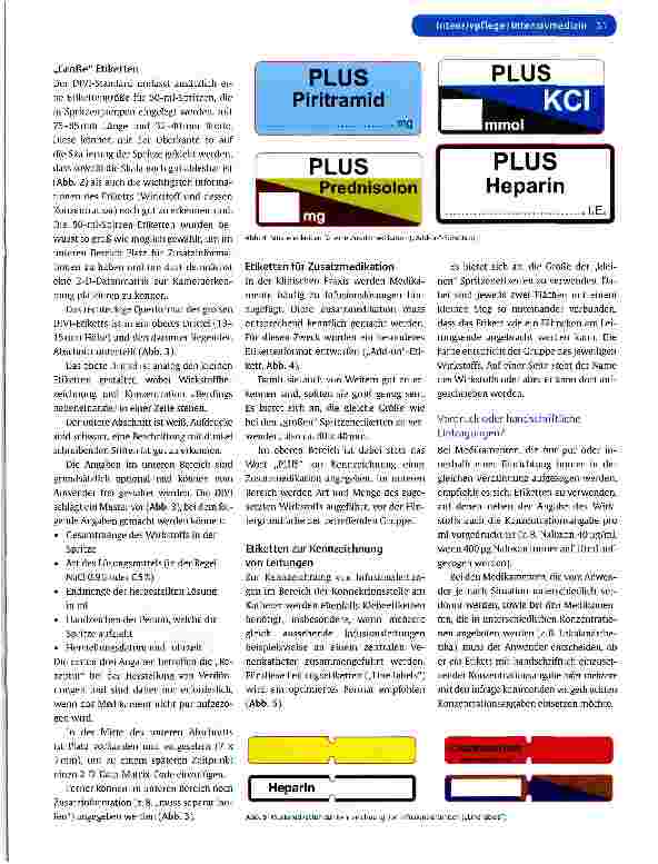 Vorschauseite 4: ARZNEIMITTELSICHERHEIT IN DER INTENSIV-UND NOTFALLMEDIZINStandard-Spritzenaufkleber in der Akutmedizin