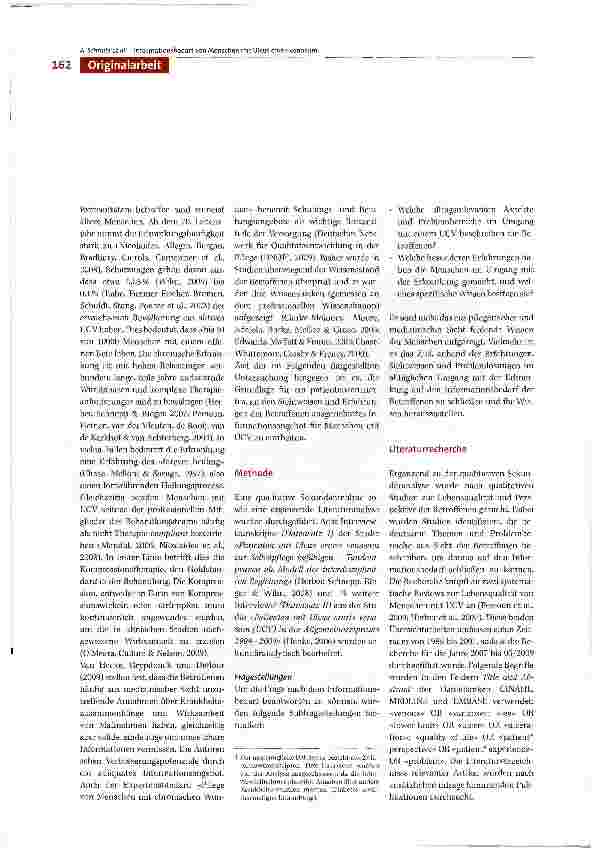 Vorschauseite 2: Informationsbedarf von Menschen mit Ulcus cruris venosum. Expertenwissen Betroffener als Grundlage für patientenzentrierte Informationen