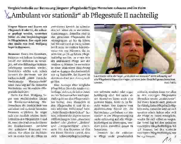 Vorschauseite 1: Ambulant vor stationär ab Pflegestufe II nachteilig