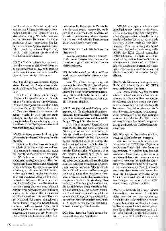Vorschauseite 4: Gesundheitsversorgung: Ein Menschenrecht, auch für Sans-Papiers!