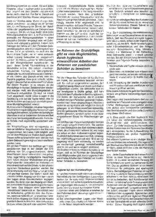 Vorschauseite 2: Hygiene-Probleme bei der Pflege bettlägeriger Langzeitpatienten