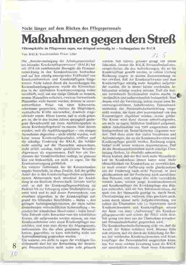 Vorschauseite 1: Maßnahmen gegen den Streß