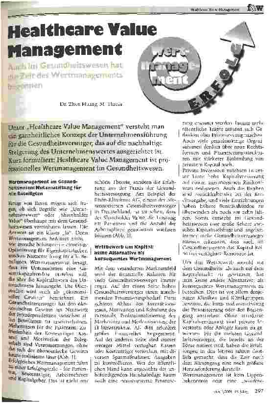 Vorschauseite 1: Healthcare Value Management