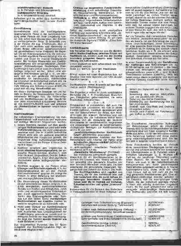 Vorschauseite 2: Bedürfnisse, Konflikte, Reaktionen 7. Folge: Charakteristik des Konfliktgeschehens