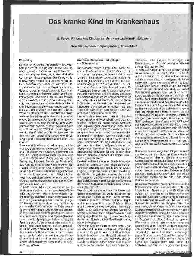 Vorschauseite 1: Das kranke Kind im Krankenhaus