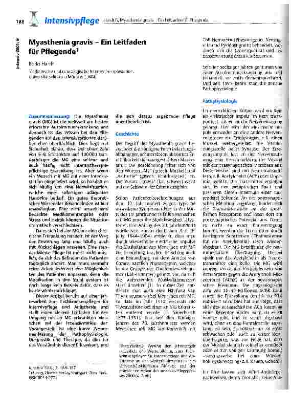 Vorschauseite 1: Myasthenia gravis - Ein Leitfaden für Pflegende