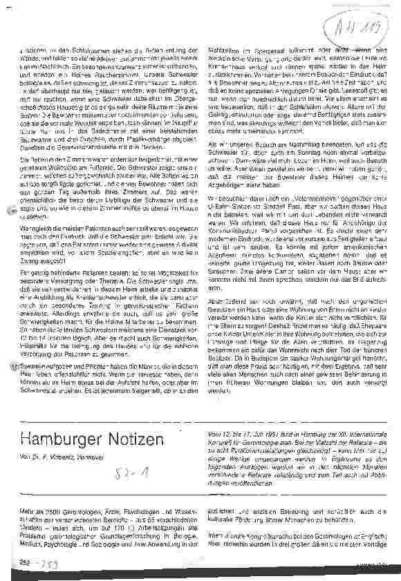 Vorschauseite 1: Hamburger Notizen Tagungsbericht