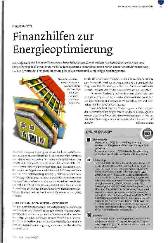 Vorschauseite 1: Finanzhilfen zur Energieoptimierung
