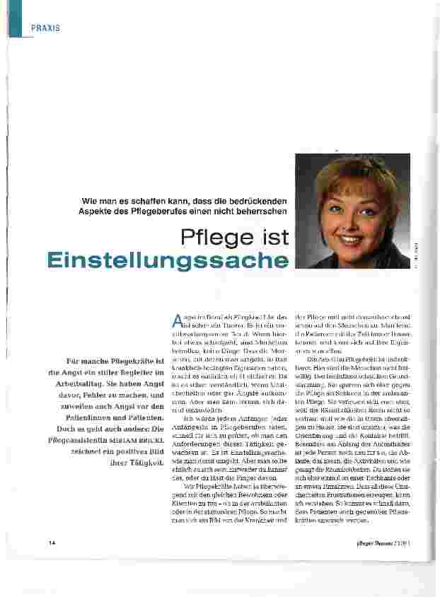 Vorschauseite 1: Pflege ist Einstellungssache