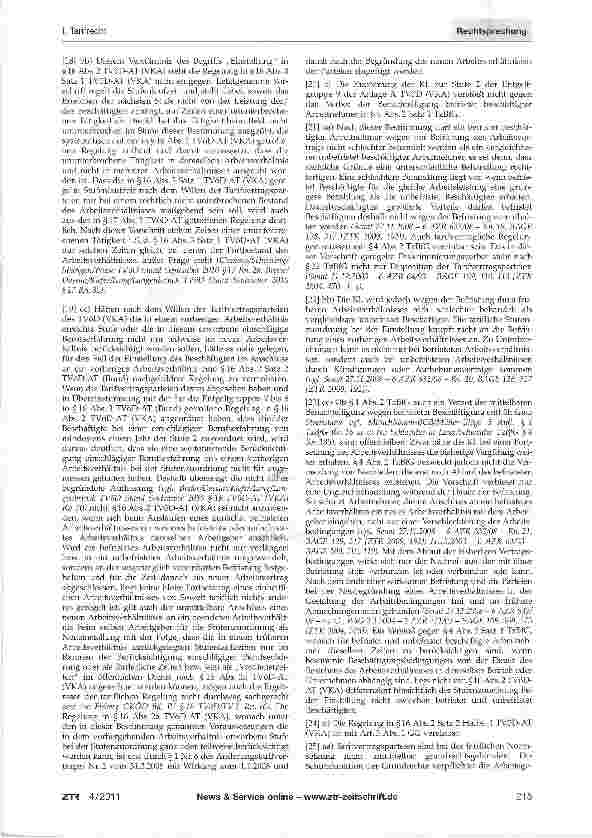 Vorschauseite 2: Stufenzuordnung bei Einstellung - Wiedereinstellung beim selben ArbeitgeberGG Art. 3 Abs. 1, 9 Abs. 1; TzBfG §§4, 17; TVöD §16, §33 Abs.1 Buchst, a, Abs. 5, §34; TVÜ-VKA §§1,11