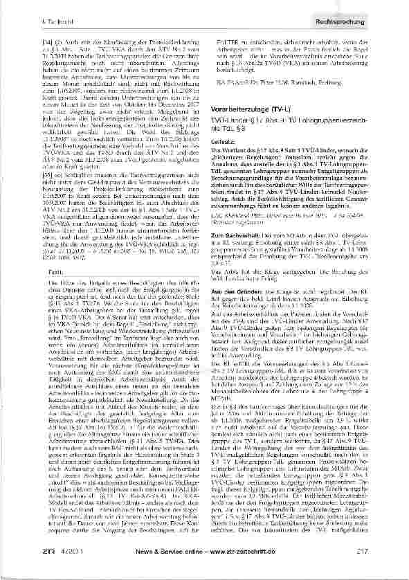 Vorschauseite 4: Stufenzuordnung bei Einstellung - Wiedereinstellung beim selben ArbeitgeberGG Art. 3 Abs. 1, 9 Abs. 1; TzBfG §§4, 17; TVöD §16, §33 Abs.1 Buchst, a, Abs. 5, §34; TVÜ-VKA §§1,11