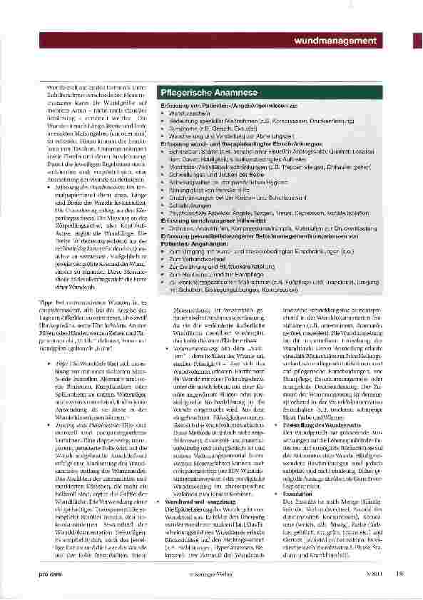 Vorschauseite 2: Wunddokumentation - was, wann, wie?