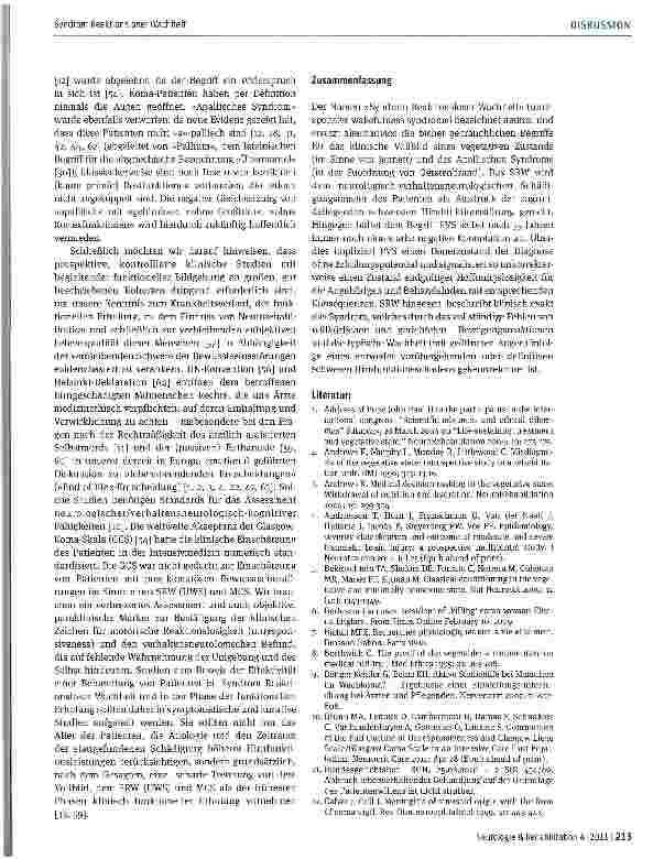 Vorschauseite 5: Syndrom Reaktionsloser Wachheit