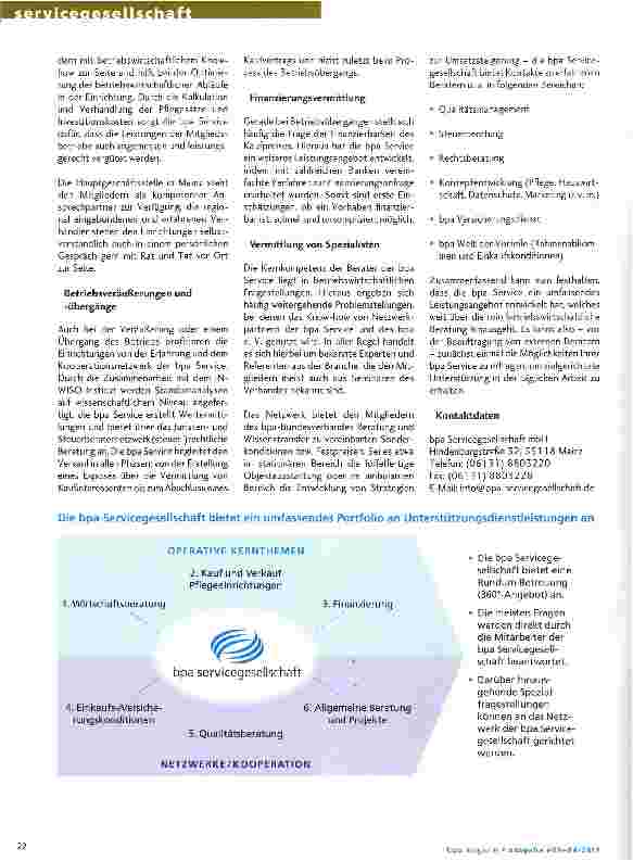 Vorschauseite 2: bpa Servicegesellschaft - die Unternehmensberatung des bpa