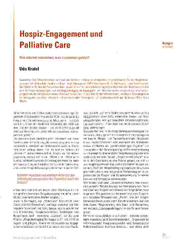 Vorschauseite 1: Hospiz-Engagement und Palliative Care