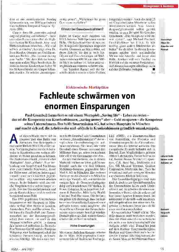 Vorschauseite 2: Caspars Retter gibt sich zuversichtlich Operationsroboter