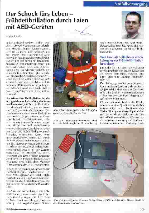Vorschauseite 1: Der Schock fürs Leben - Frühdefibrillation durch Laien mit AED-Geräten