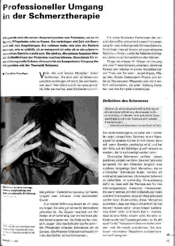 Vorschauseite 1: Professioneller Umgang in der Schmerztherapie