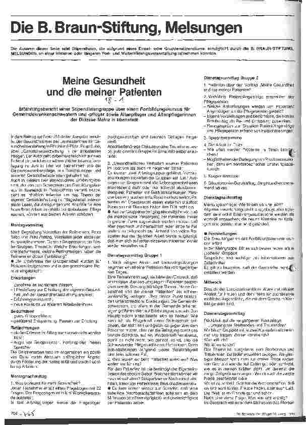 Vorschauseite 1: Meine Gesundheit und die meiner Patienten