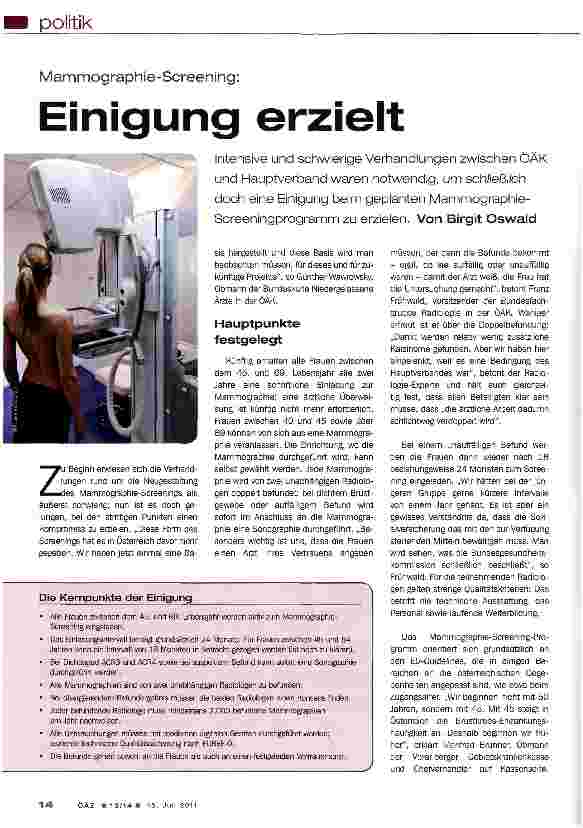 Vorschauseite 1: Einigung erzielt