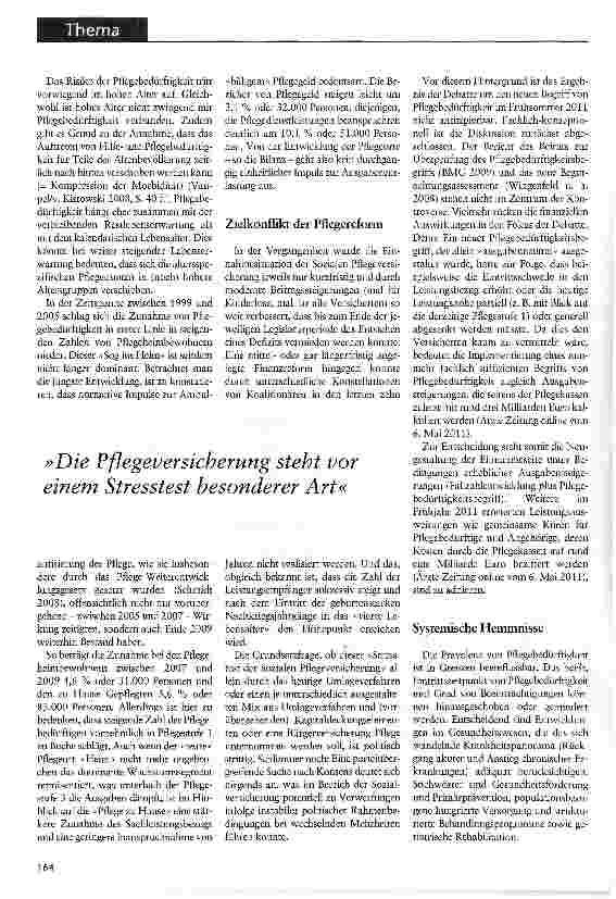 Vorschauseite 2: Systemgrenzen verhindern Prävention Der Reformbedarf in der Sozialen Pflegeversicherung
