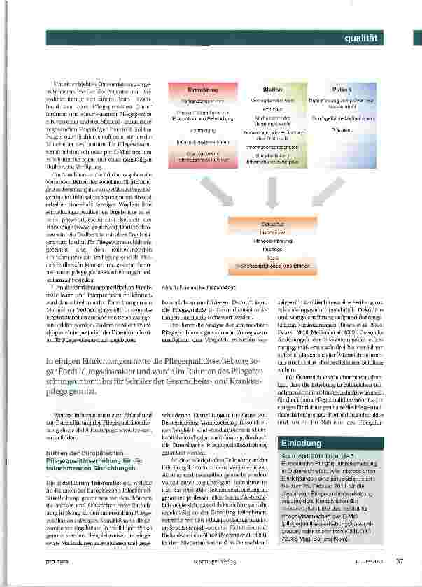 Vorschauseite 2: Pflegequalität transparent machenInhalt und Ziele der Europäischen Pflegequalitätserhebung