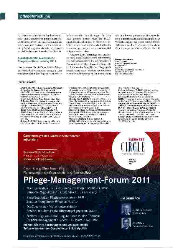 Vorschauseite 3: Pflegequalität transparent machenInhalt und Ziele der Europäischen Pflegequalitätserhebung