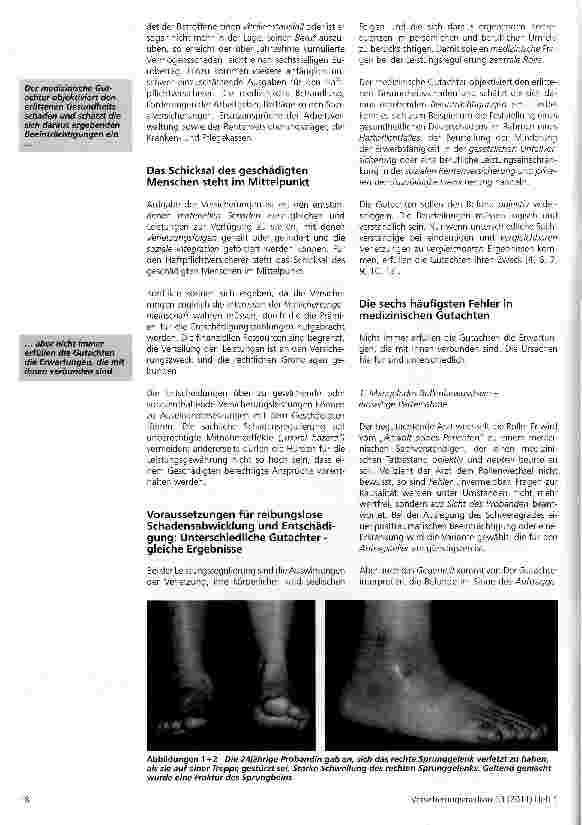 Vorschauseite 2: Medizinische Gutachten vorbereiten und vergeben: Grundlage der Regulierung von PersonenschädenTeil I der Artikelserie: Unfallbedingte Personenschäden -Grundsätze der Begutachtung