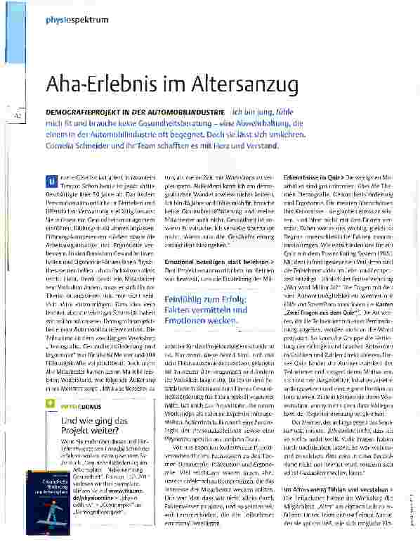 Vorschauseite 1: Aha-Erlebnis im Altersanzug