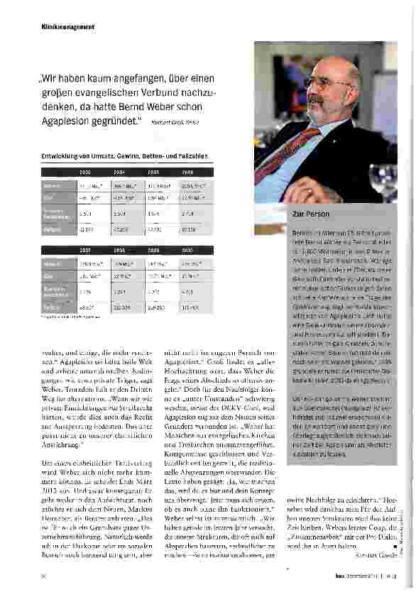 Vorschauseite 5: MANAGER DES JAHRES 2011 AGAPLESION-GRÜNDER BERND WEBER