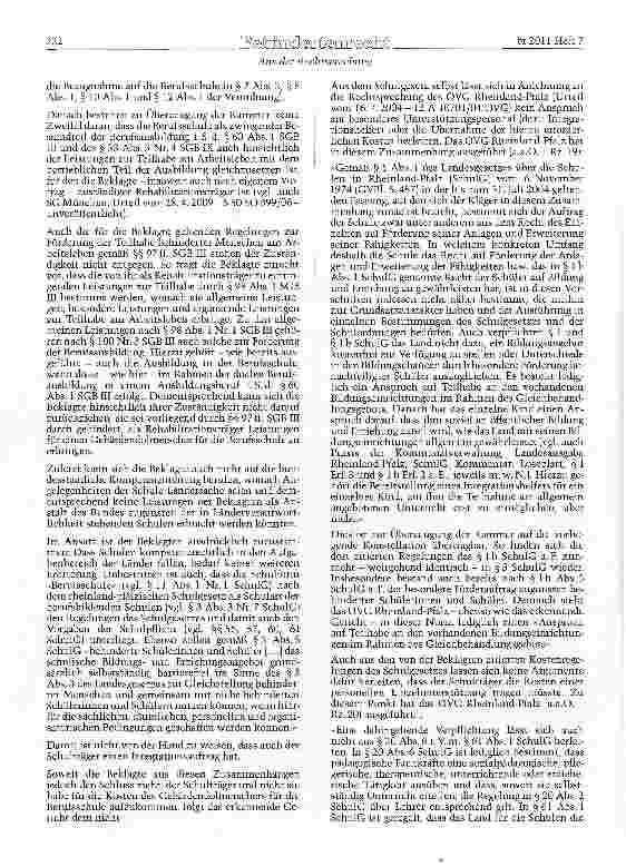 Vorschauseite 5: SGB IX §§ 14, 33 Abs. 3 Nr. 4 und Abs. 8 Satz 1 Nr. 3; SGB III §§ 59 ff. und 97 ff. Leistungen zur Teilhabe am Arbeitsleben - Assistenz während der Berufsausbildung - Berufsschulb…