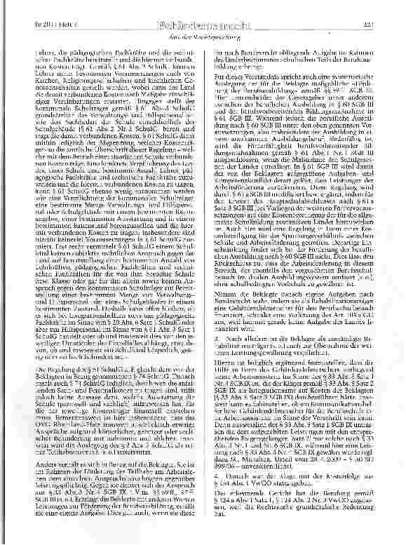 Vorschauseite 6: SGB IX §§ 14, 33 Abs. 3 Nr. 4 und Abs. 8 Satz 1 Nr. 3; SGB III §§ 59 ff. und 97 ff. Leistungen zur Teilhabe am Arbeitsleben - Assistenz während der Berufsausbildung - Berufsschulb…