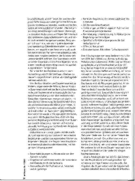 Vorschauseite 2: Sterben zu Hause? - Ein Projekt der Stiftung Berner Hospiz
