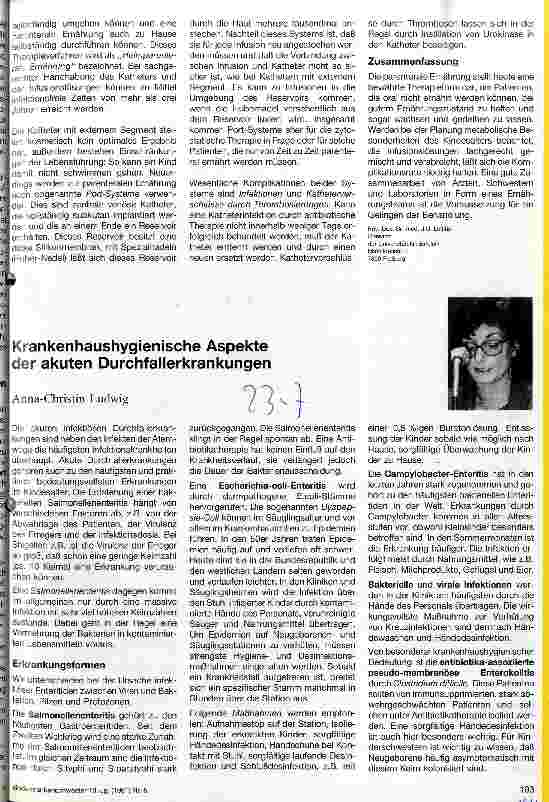 Vorschauseite 1: Krankenhaushygienische Aspekte der akuten Durchfallerkrankungen