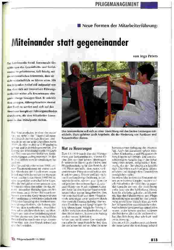 Vorschauseite 1: Miteinander statt gegeneinander