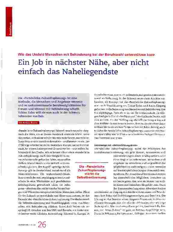 Vorschauseite 1: Ein Job in nächster Nähe, aber nicht einfach das Naheliegendste