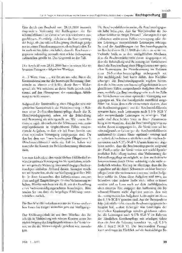 Vorschauseite 5: Zum Auftrag einer Krankenkasse an den Wettbewerber eines Pflegedienstes, dessen Arbeit zu überprüfenSGB V § 37b, § 69 Abs. 2; GWB § 19, § 20, § 21, § 33 Abs. 1; BGB § 823 Abs. 1,…